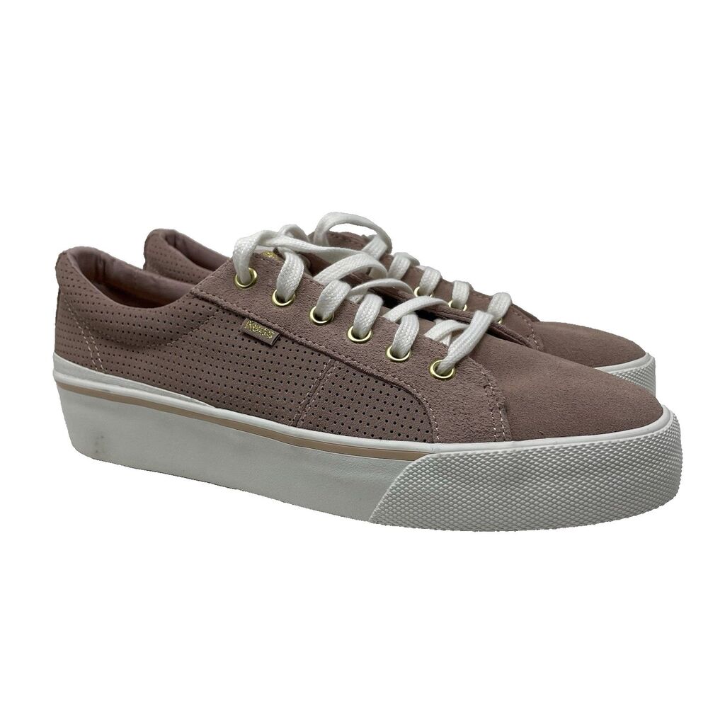 Keds Women's Jump Kick Duo Mauve Suede Perforated Platform Sneakers Size 10